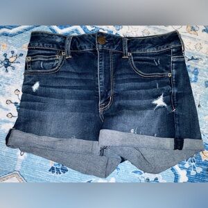 American Eagle Outfitters Super Stretch Dark Blue Denim Shorts